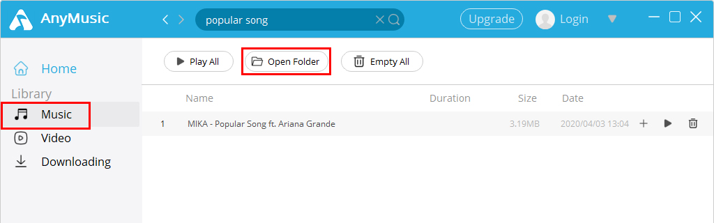 Music file folder finding