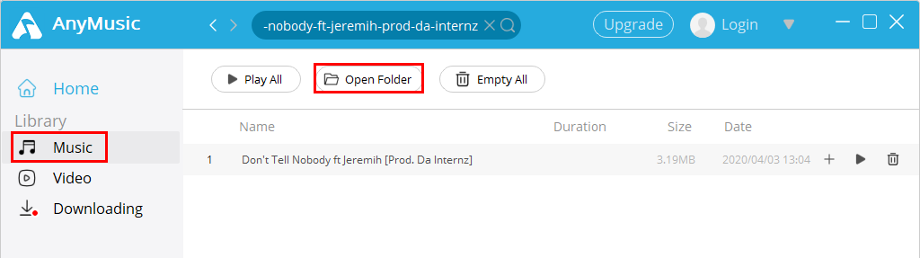Music file folder finding