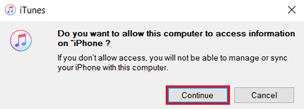 iPhone permission