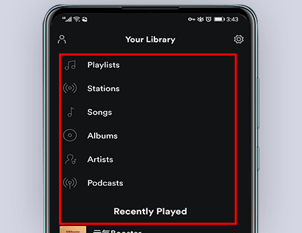 Spotify app library