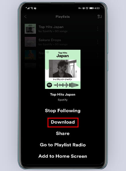 Spotify app playlists downloading