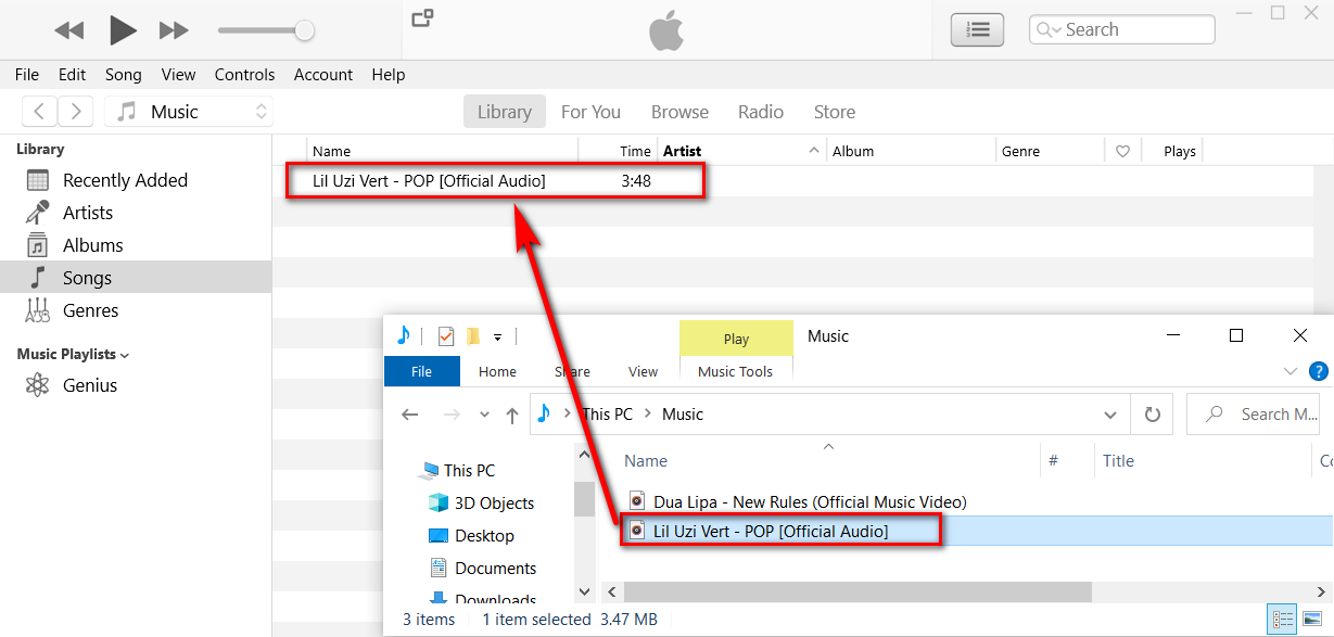 Downloaded music to iTunes