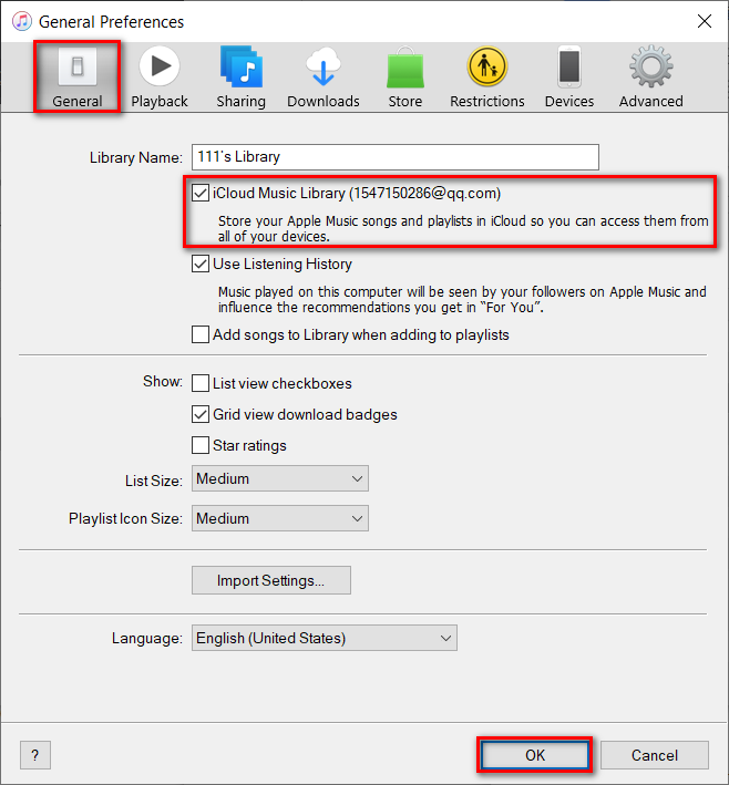iTunes iCloud Music Library