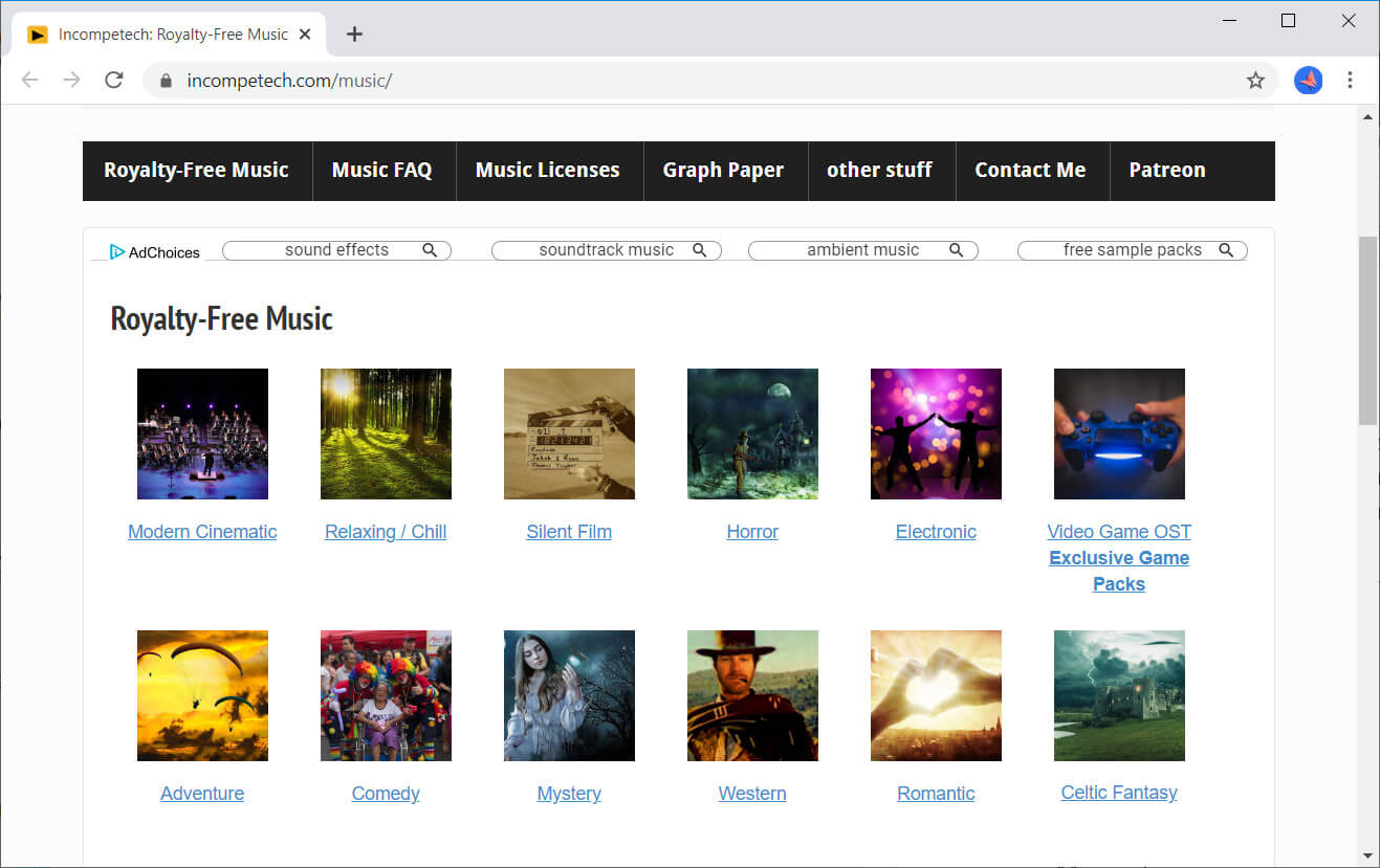 Incompetech royalty free music