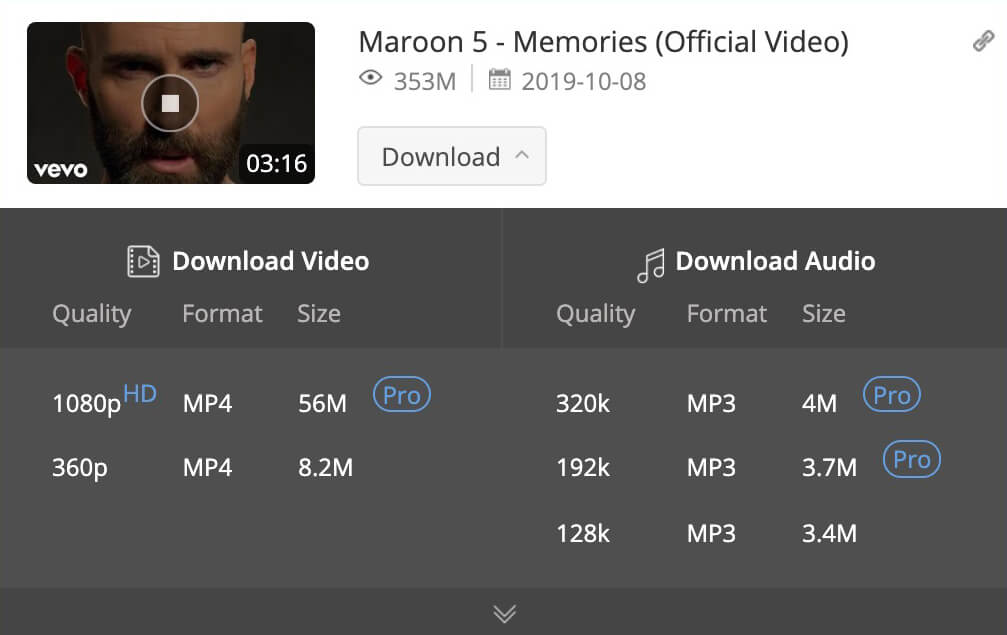 Download music as MP3 format