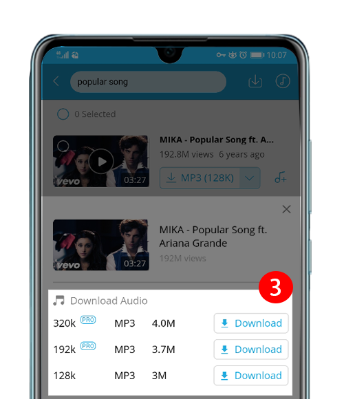 DoremiZone YouTube music formats selection