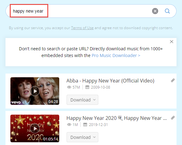 search for YouTube video by keywords
