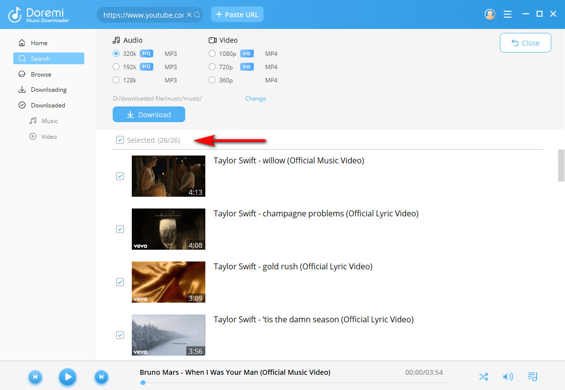 batch download YouTube music playlist