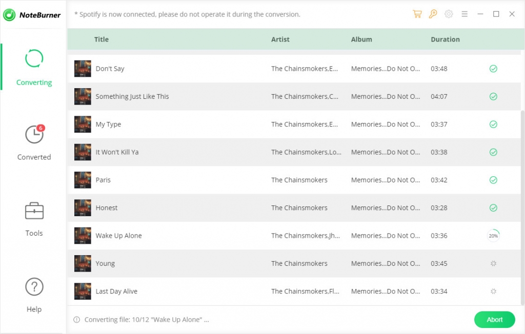 NoteBurner Spotify音樂下載器