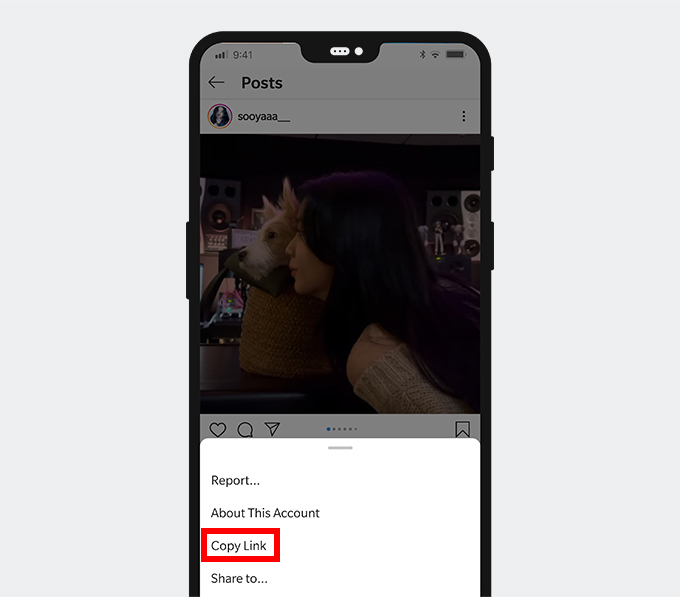 휴대 전화에서 Instagram 링크 복사