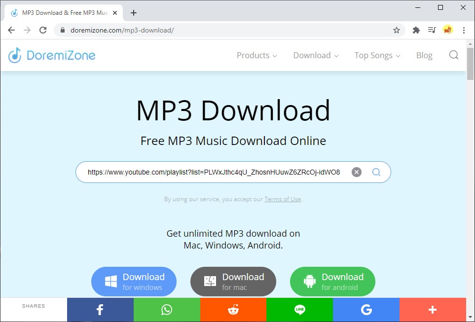 DoremiZone MP3-Konverter online