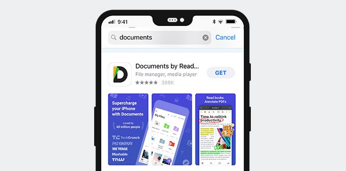 Installa documenti di Readdle