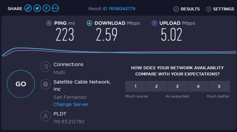 Interfejs Alt + speedtest.net