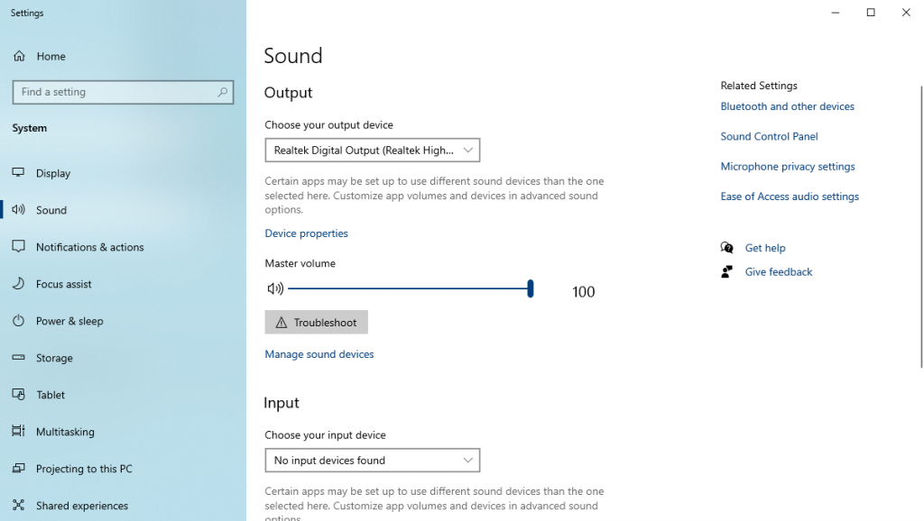 Sound Settings