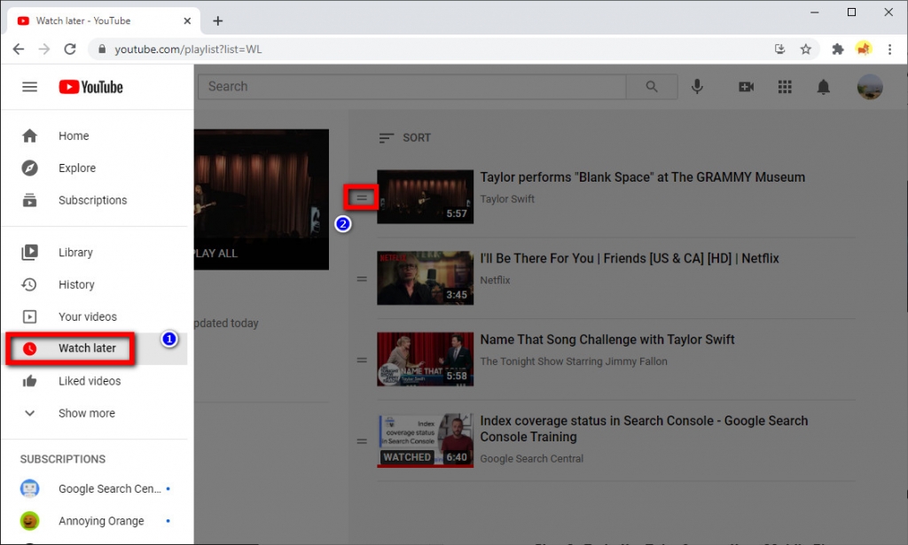 Play YouTube Watch later playlist