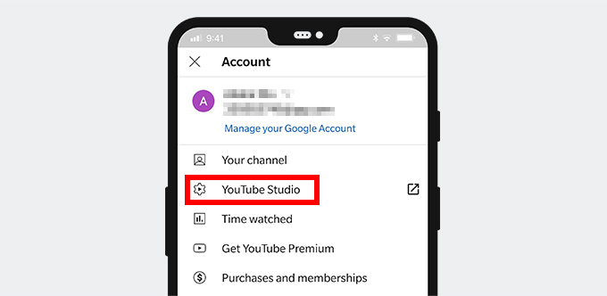 Accédez à votre chaîne sur l'application YouTube