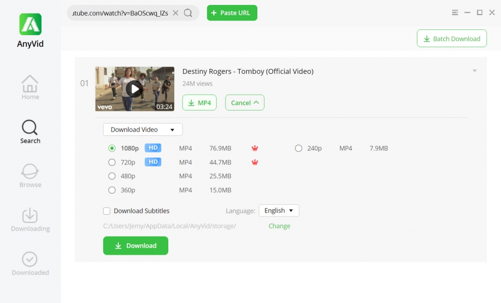 Scarica video di YouTube tramite Doremi Video Downloader Pro