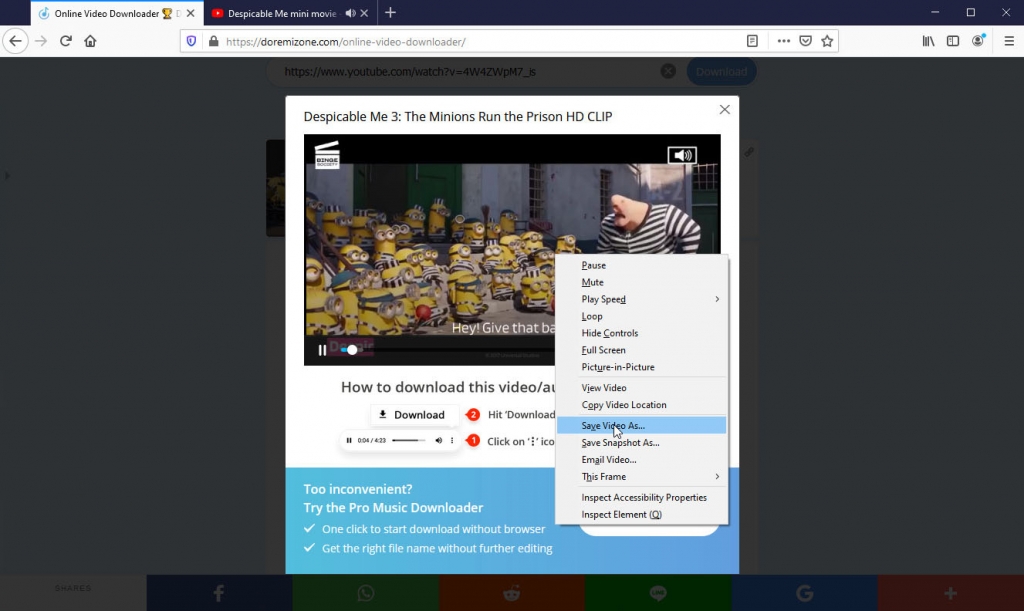 Guardar video de YouTube en Firefox